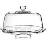 Royalty Art European Cake Stand with Dome (6-in-1 Design) Multifunctional Serving Platter for Kitchens, Dining Rooms, Pedes G