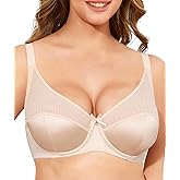 Airsong Women's Full Coverage Minimizer Bra Plus Size Plunge Unlined Underwire Support Lifting for Heavy Breast 34C-42DDD