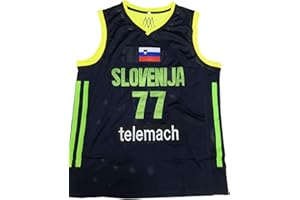Luka Doncic Stitch Euro Basketball Jersey League Patch Neon XS-3XL