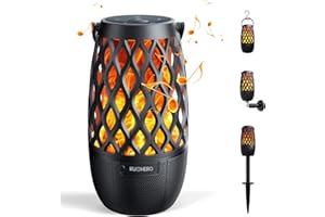 KuccHero Outdoor Bluetooth Speaker, Gifts for Men Women, Hot Tub Accessories, LED Atmosphere Speaker Portable Waterproof Party Speaker, BT5.0, Electronic Gadgets, Wall Mount&Hook&Stake, 1 Pack (Black)