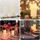 HANZIM LED Candles Flameless Ivory Pillars with 10 Key Remote 24h Timer view 6