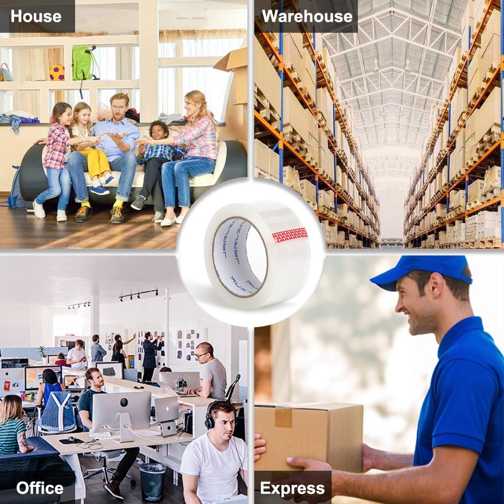 JARLINK Clear Packing Tape (18 Rolls), Heavy Duty Packaging Tape for Shipping Packaging Moving Sealing, Stronger & Thicker 2.8mil, 2 inches Wide, 65 Yards Per Roll, 1170 Total Yards : Office Products