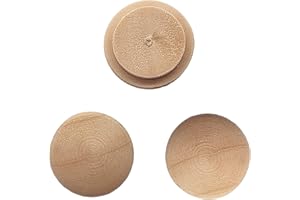 DGZ STORE Wood Button Top Plugs 15mm/0.6inch Wood Plugs Hardwood, Screw Plug Wooden Hole Plugs Wood Caps Wood Screwfor Screw Holes Craft Furniture Woodworking (20X15mm Pack of 50)