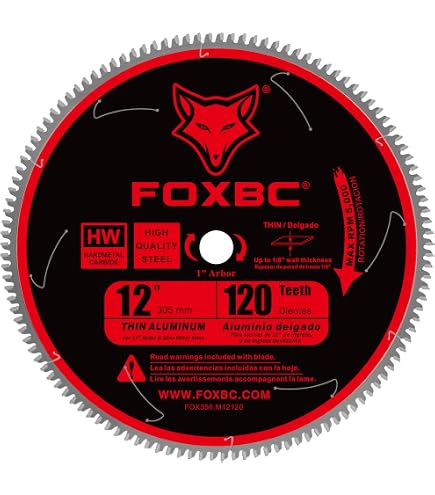 FOXBC 12 Inch Saw Blade 96-Tooth TCG for Aluminum Non-Ferrous