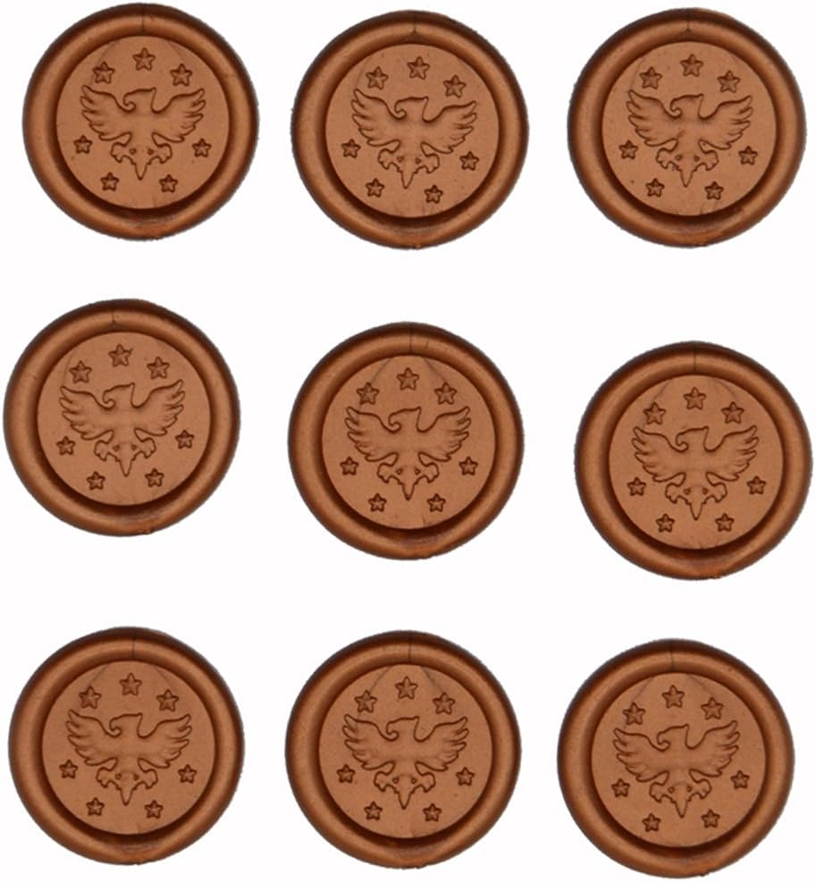 Eagle Round Self Adhesive Wax Seal Sticker for Envelope Décor Coffee