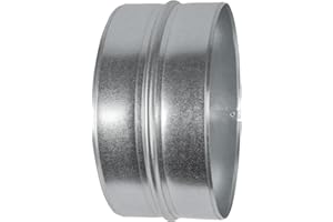 ECOPRO VENT 8'' Inch Galvanised Steel - Metal Duct Connector, Straight Pipe Coupler