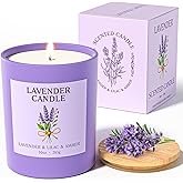 NORVENCE Lavender Candle, Lavender Scented Candles for Women, 10oz Soy Candles with Bamboo Lid for Home Scented, Birthday Gifts for Women and Men, Hand-Poured Candle for Relaxation, Home Decor