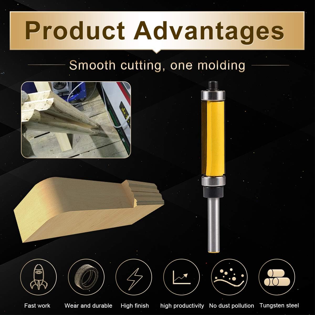 KATUR Top and Bottom Bearing Flush Trim Router Bits - Image 5