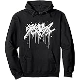 White Spray Paint Graffiti Graphic - Abstract Graffiti Pullover Hoodie