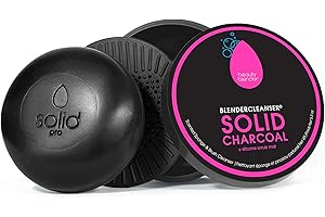 Beautyblender® | Blendercleanser® Solid Charcoal Scented Makeup Sponge & Brush Cleanser + Silicone Scrub Mat, Subtle Lavender Scent, Made in USA, Cleaning Makeup Sponges, Brushes & Applicators, 5.3oz