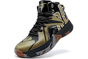 ASHION Unisex Kids Basketball Shoes Air Boys Girls High Top Sneakers Breathable Outdoor Cushioning Athletic Shoes