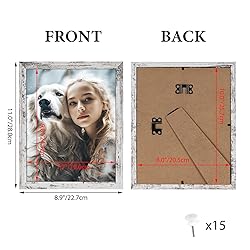 HORLIMER 8x10 Picture Frame Set of 15, Distressed