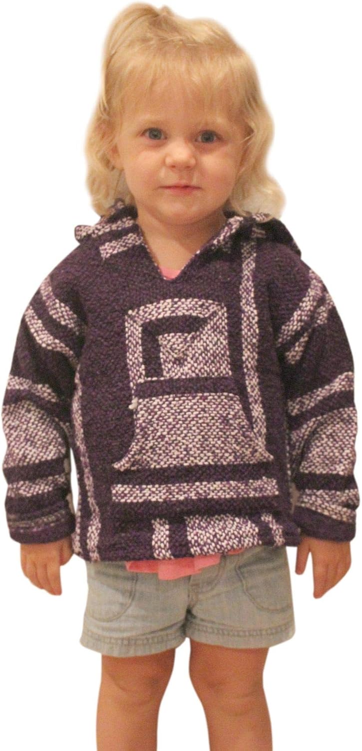 Youth Kids Childrens Mexican Baja Hoodie Pullover Sweater Unisex Boys Girls: Clothing