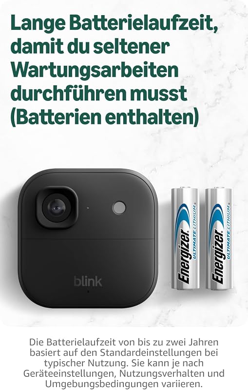 Außenkamera 2K+ (neueste Generation) – Kabellose, intelligente Sicherheitskamera, 2K-Videoauflösung, verbesserte Audioqualität, bis zu zwei Jahre Batterielaufzeit – Zusatzkamera, Schwarz