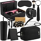 Tioncy 12 Pcs Birthday Gifts for Men Valentines Gift Basket Tumbler Bottle Opener Keychain PU Leather Wallet Tie Belt Bag Bracelet Eye Mask for Him Valentines Day for Dad Boyfriend Husband Brother