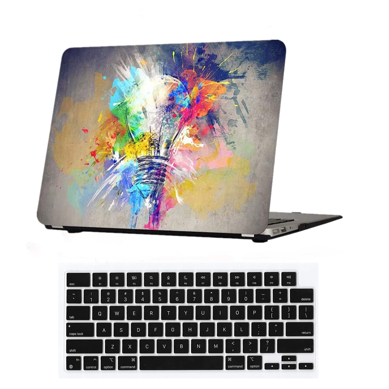 AUSMIX for MacBook Pro 16 inch Case 2024 2023 2022 2021 Release M4 M3 M2 M1A2991 A2780 A2485 Pro Max & Touch ID, Plastic Hard Shell Case Cover & Keyboard Cover for MacBook Pro 16'', Creative Lamp