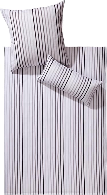 Dyckhoff Bettwäsche Frottier grau-Weiss Größe 135x200 cm (40x80 cm)