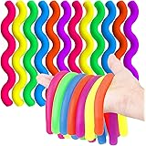 BUNMO Stretchy Strings 12pk Mini | Calming Monkey Stretch Noodles | Perfect Fidget Toys for Anxiety & Stress | Hours of Fun f