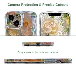 Jusy Oil Painting Flower Compatible with iPhone 13