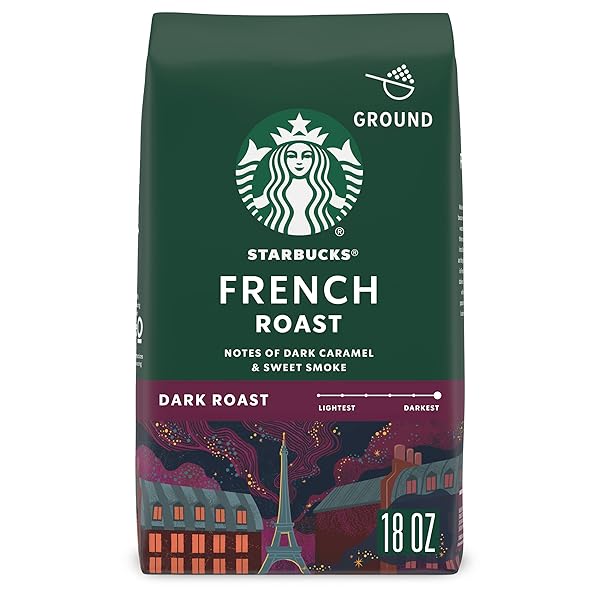 STARBUCKS GROUND COFFEE, DARK ROAST COFFEE, FRENCH ROAST, 100% ARABICA, 1 BAG (18 OZ)