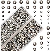 4000Pcs Mixed Size Hot Fix Round Crystals Gems Glass Stones Hotfix Flat Back Rhinestones (Silver Flare)