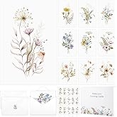 Blank Cards and Envelopes, 40 Pack Blank Note Cards 4x6 in Elegant Floral Greeting Card with Sealing Stickers, Note Card Stationary Set for Birthday, Wedding, Easter All Occasions (10 Designs)
