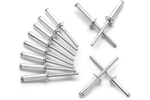 HARSKIYER 3/16" x 3/4" Silver Pop Rivets Assortment - 60Pcs, Aluminum Rivets Metal Blind Rivets Kayak Rivets Tool Marine rivet fasteners for Boat