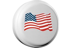 AmFor National Flag Spare Tire Cover, Universal Fit for Jeep, Trailer, RV, SUV, Truck,Tough Tire Wheel Soft Cover, Camper Wheel, Weatherproof Tire Protectors (WhiteFlag, 15 inch for Tire Φ 25"-29")