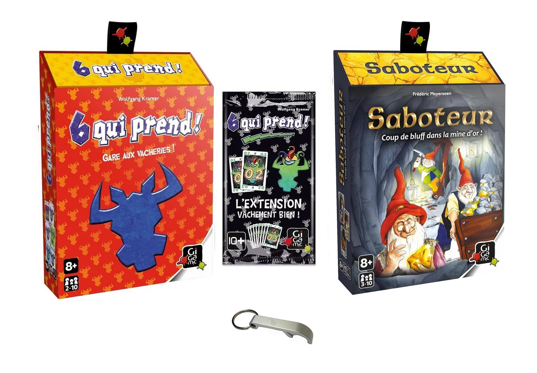 Set of 3 games: 6 people, saboteur + expansion Vachement Gut + 1 Yoyo Blumie