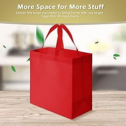Reginary Reusable Totes Bags - 100 Pcs Non Woven