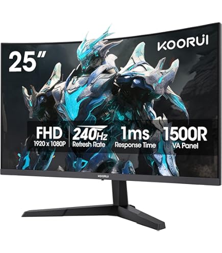 KOORUI 24.5インチ モニター 180Hz Amazon.com: KOORUI 24.5 inch Gaming Monitor, FHD 1080P 144Hz