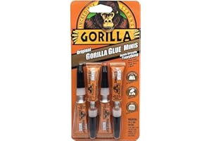 Gorilla Original Gorilla Glue, Brown, Waterproof Polyurethane Glue, Four 3 Gram Tubes (Pack of 1) - Expands Into Materials, All Purpose