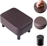 IBUYKE 16.54 Inch PU Leather Ottoman Footrest with Pine Wood Legs Brown view 5
