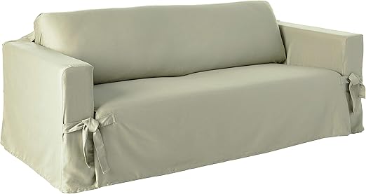 Amazon Com Surefit Cotton Duck Heavyweight Sofa Slipcover Sage