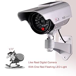 ISEEUSEE Dummy Fake Security Camera, Solar Powered