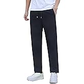 AbleTree Stretch Athletic Pants for Short Men Quick Dry 27 28 Inch Inseam Cool Touch Straight Fit Joggers Zip Pockets
