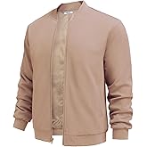 COOFANDY Men's Lightweight Bomber Jacket Casual Stylish Fall Jackets Full Zip Knit Jackets Varsity Textured Coat