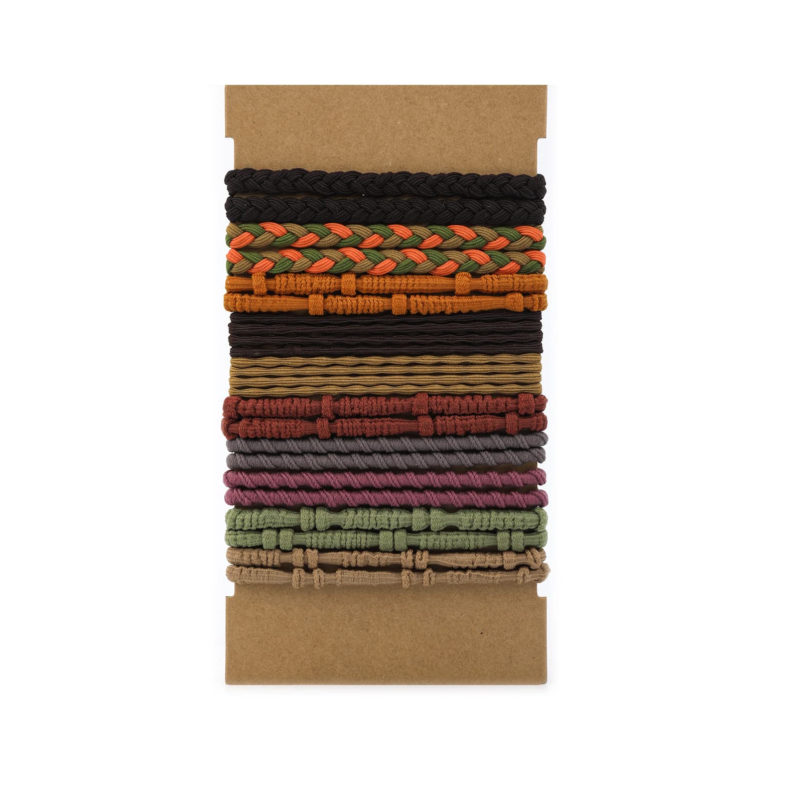 20pcs Hair Tie Bracelets for Women Men, Boho Hair Ties Bracelets Hair Elastics No Damage Ponytail Holders for Thick/Medium/Long Hair (4 Styles, 10 Colors)