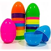 Coynurex 12 Pack 4.7" Large Easter Eggs, Fillable Plastic Easter Eggs in 6 Bright Colors, Separable Design for Mix &amp; Match, Easter Egg Hunt Basket Stuffers