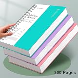 EMSHOI B5 Notebook 300 Pages 150 Sheets Spiral Lined 100gsm LightBlue view 4