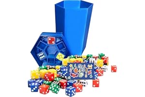 80 Pcs Colored Dice Set - Fast-Paced Family Dice Game Fun 4-Player Board and Dice Game with Storage Box and Graffiti Stickers