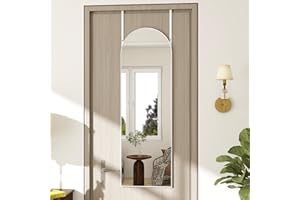 TinyTimes Over The Door Mirror, Door Mirror Full Length,Arch Mirror Full Length, 48"x14" Mirror Full Length Door Hanging, Behind The Door Mirror for Bedroom, Living Room, Closet, Silver