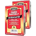 Cardboard Gold Card Saver 1-100 Count - Semi Rigid Card Holder, Trading Card Protectors - PSA-Approved Cardsaver for Baseball, Trading, Sports Cards - Card Sleeves, Binder, & Storage Box Compatible