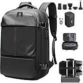 NYFEIZI Vacuum Backpack Travel, Expandable Air Compression System, Airback Vacpack Backpack TSA Lock Water Resistant Carry-On Luggage Black with Air Pump