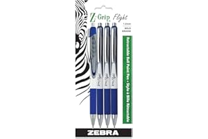Zebra Pen Z-Grip Flight Retractable Ballpoint Pen, Bold Point 1.2mm, Blue Ink, School Supplies, Teacher Supplies, and Office 