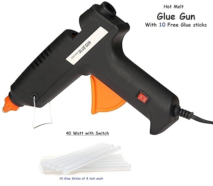 UNGEAR TekBond 40 Watt Hot Melt Glue Gun with On Off Switch, Free 10 Glue Sticks