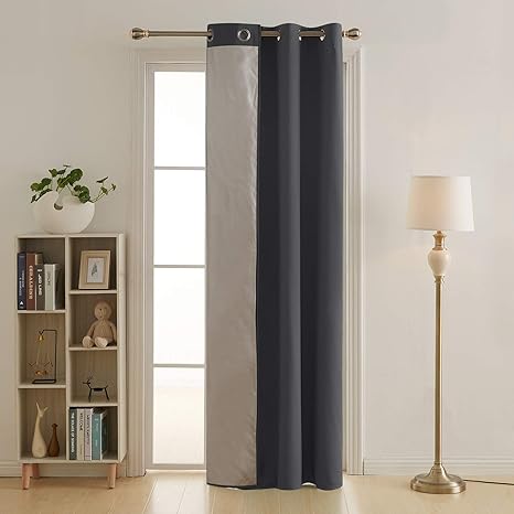 Deconovo Oxford Vorhang mit Ösen Gardinen für Schlafzimmer 240x135 cm Dunkelgrau
