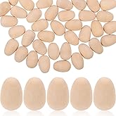 100pcs Mini Easter Wooden Eggs: Unpainted Wooden Fake Eggs Unfinished Wood Easter for DIY, Crafts 0.7x0.5 Inches