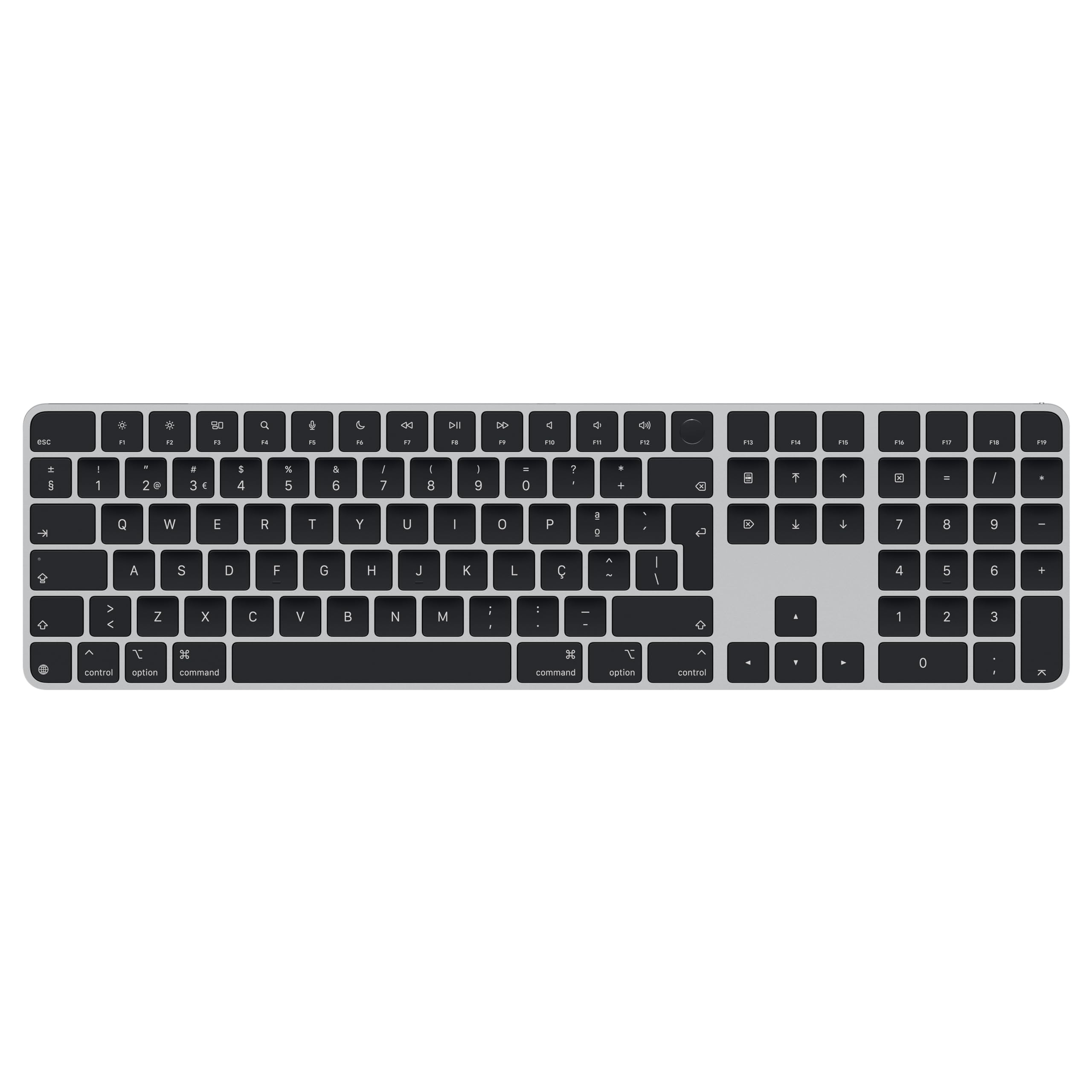 Apple Magic Keyboard mit Touch ID und Ziffernblock für Mac Modelle mit Apple Chip – Portugiesisch – Schwarze Tasten 