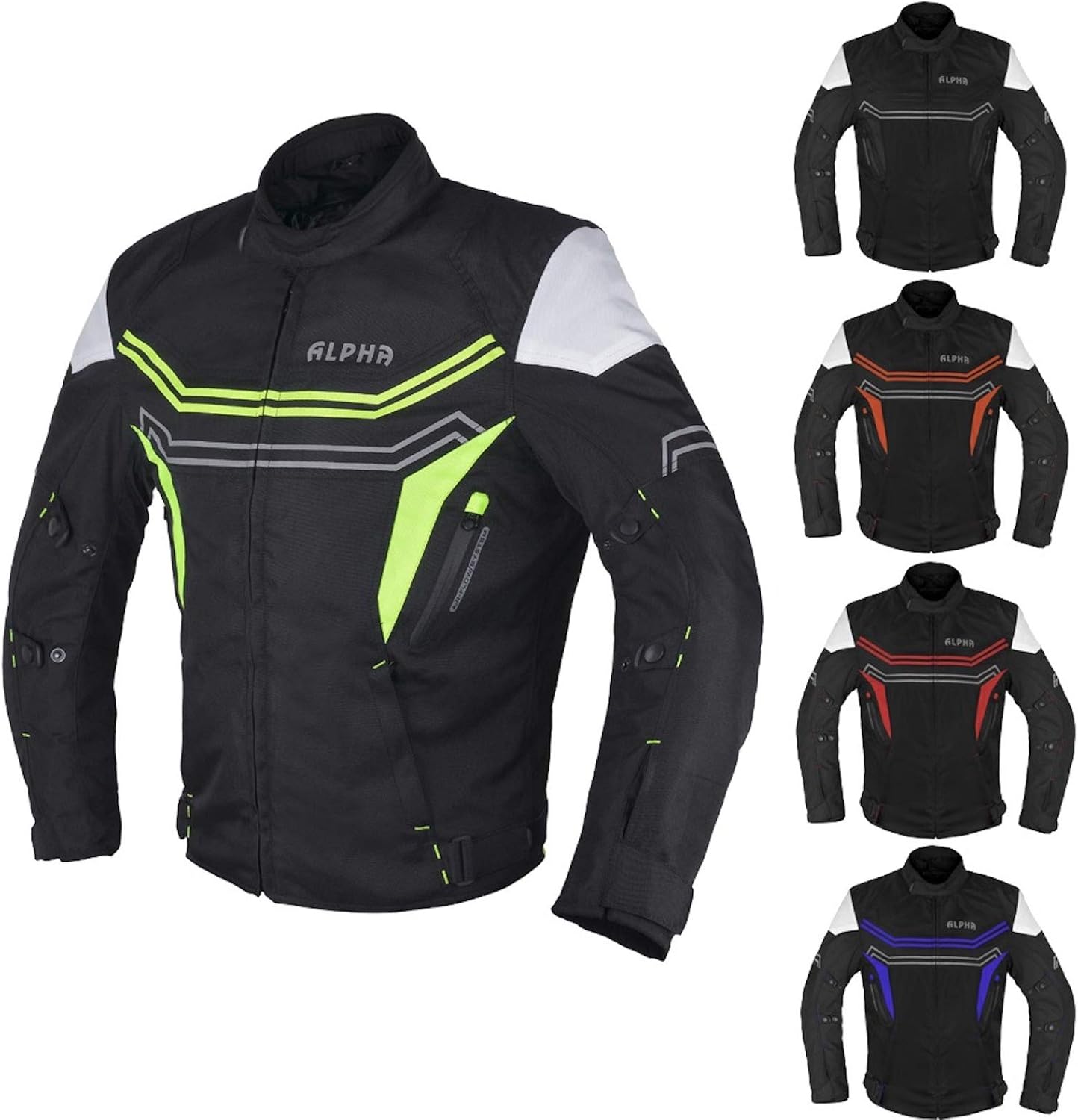 ALPHA CYCLE GEAR MOTORCYCLE ALL SEASON JACKET (BLACK, X-LARGE): Clothing